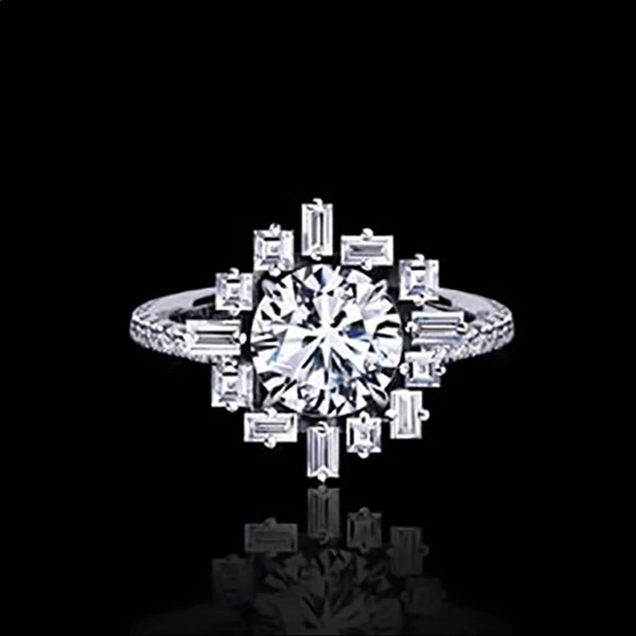 New Luxury Silver Diamond Ring - Picture 3 of 6